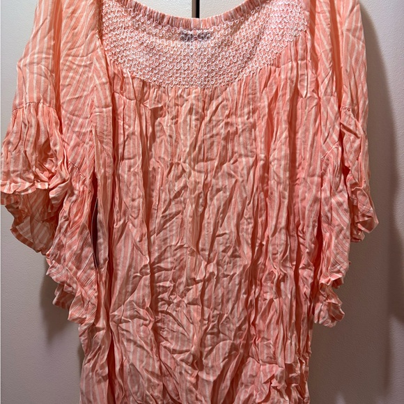Women's Peach Striped Top - Picture 3 of 9